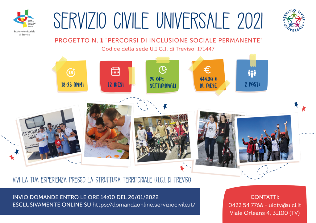 Locandina Servizio Civile all'UICI di Treviso